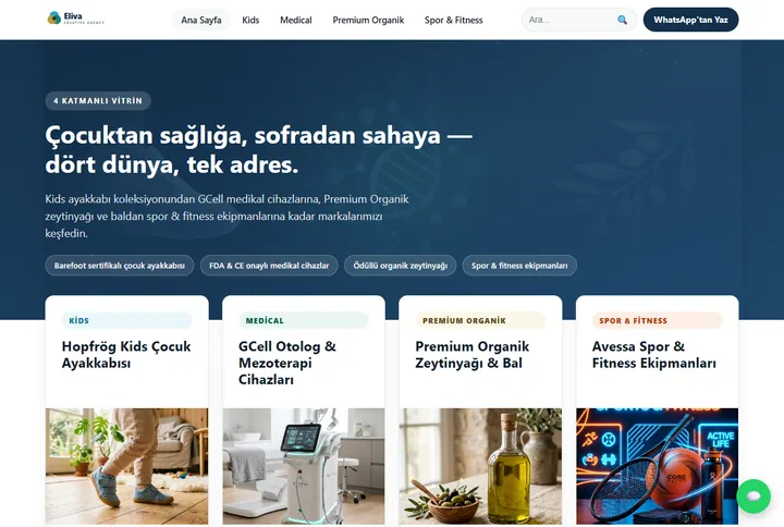Eliva Digital sitesinin gerçek ekran görüntüsü